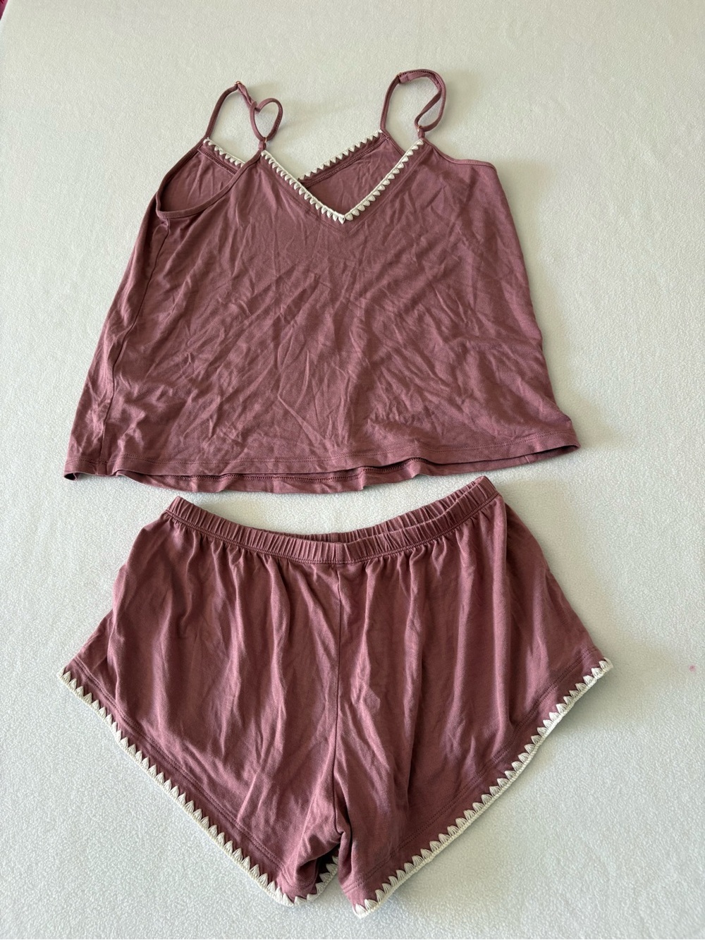 Eberjey Frida Camisole & Shorts Pajama Set — Mauve - Picture 12 of 13
